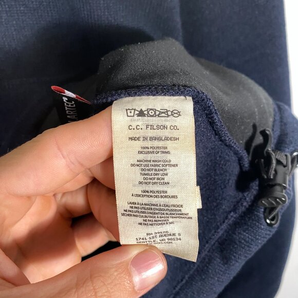Filson Ridgeway Fleece Pullover Jacket Navy Blue Size Medium - Picture 8 of 11